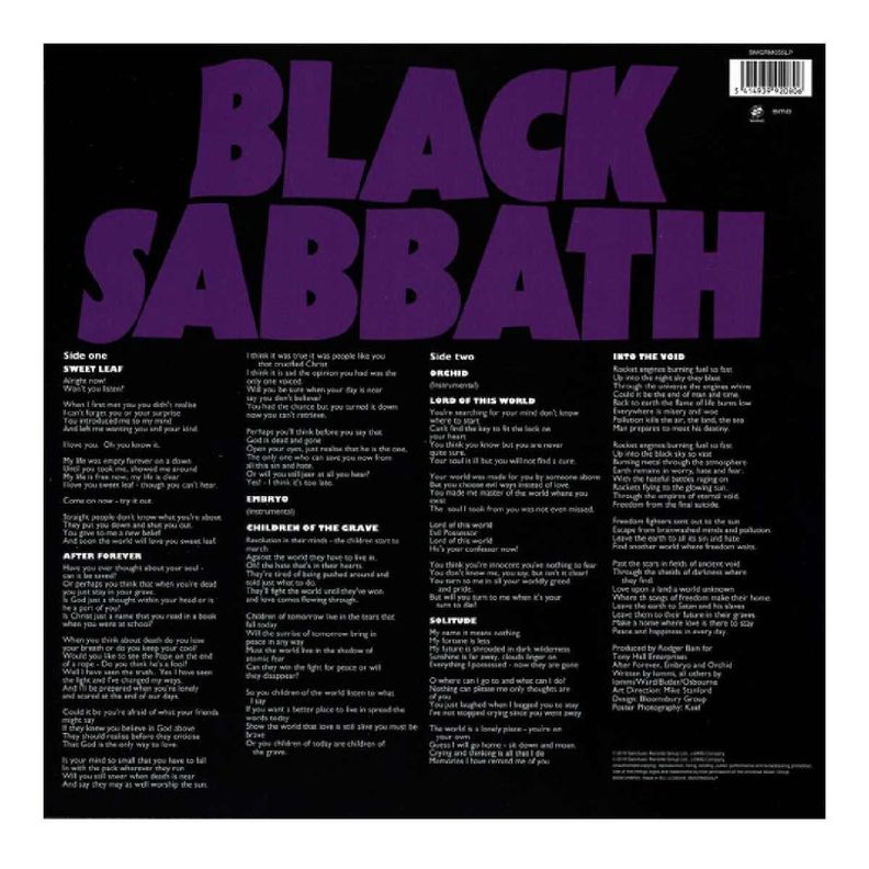 VINILO BLACK SABBATH/ MASTER OF REALITY 1LP-1