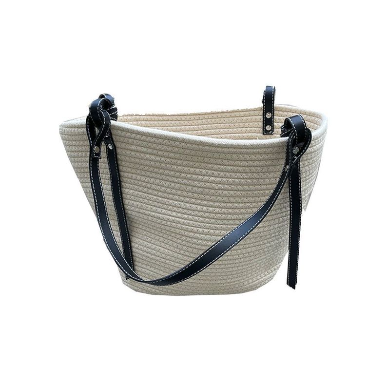 Bolso Crema Tirantes En Cuero Negro Hanna Antico Home-0