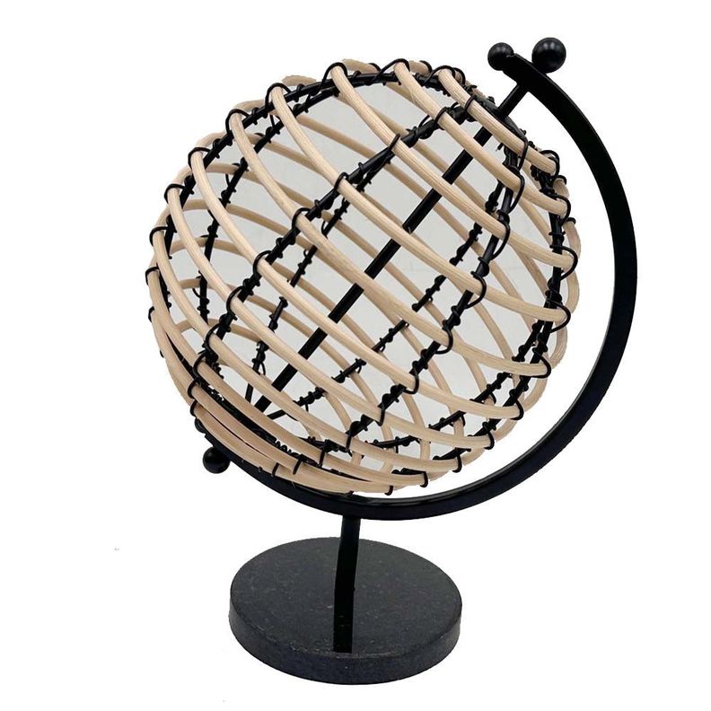 Globo Terráqueo Giratorio Metal Y Madera Cordoba Antico Home-0