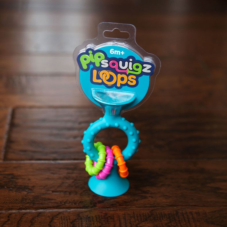 Pipsquigz Loops Celeste, Mordedor y Sonajero Sensorial-1