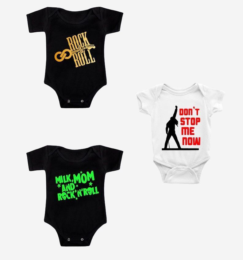 Bodys Rockero Pack De 3 Bebe Rock & Roll Algodón Pilucho-0