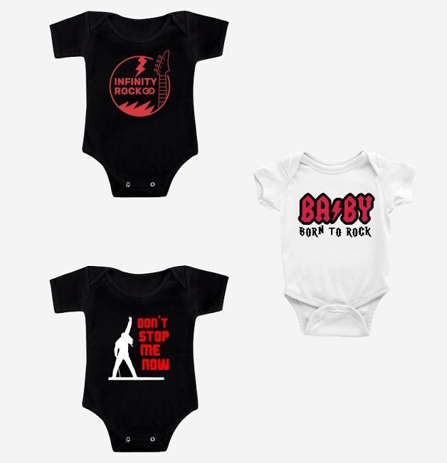 Bodys Rockero Pack De 3 Bebe Guitar Rock 100%algodon Pilucho-0