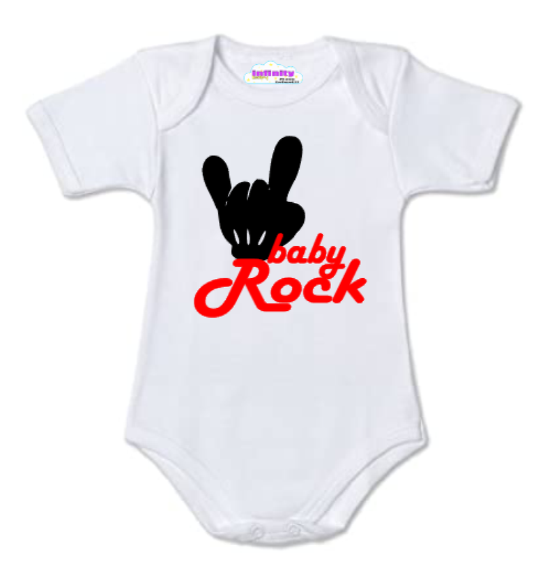 Body Bebé Rockero Mano Rock Banda Baby Algodón Pilucho-0