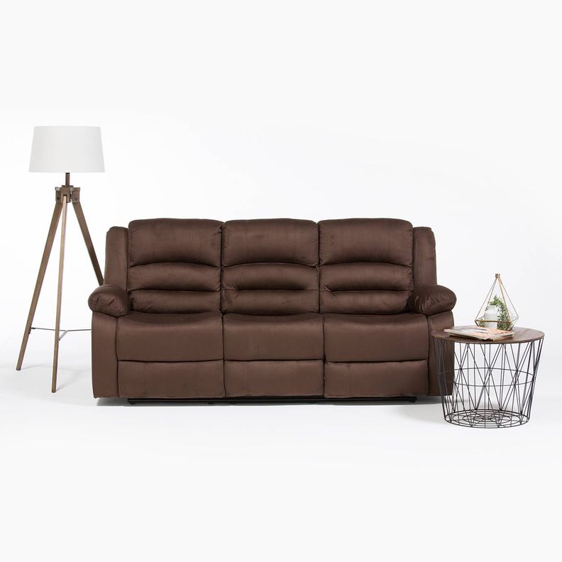  Living Sofá 3 Cuerpos Reclinable Martell Café + 2 Bergers 98060-7