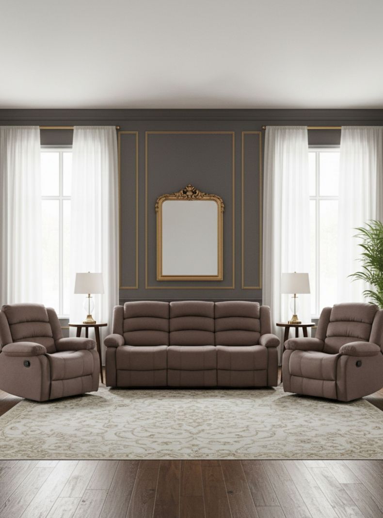 Living Sofa 3 Cuerpos Reclinable Martell + 2 Bergers 98060