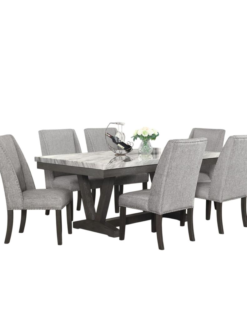 Juego de Comedor 6 Sillas Moderno Rodeus Mármol DC4093-0