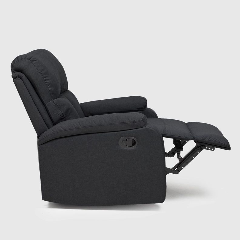  Living Sofá 3 Cuerpos Reclinable Matheus Negro + 2 Bergers VS8070BL-2
