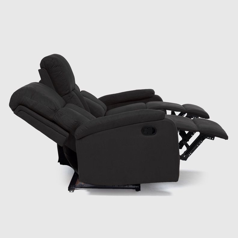  Living Sofá 3 Cuerpos Reclinable Matheus Negro + 2 Bergers VS8070BL-4