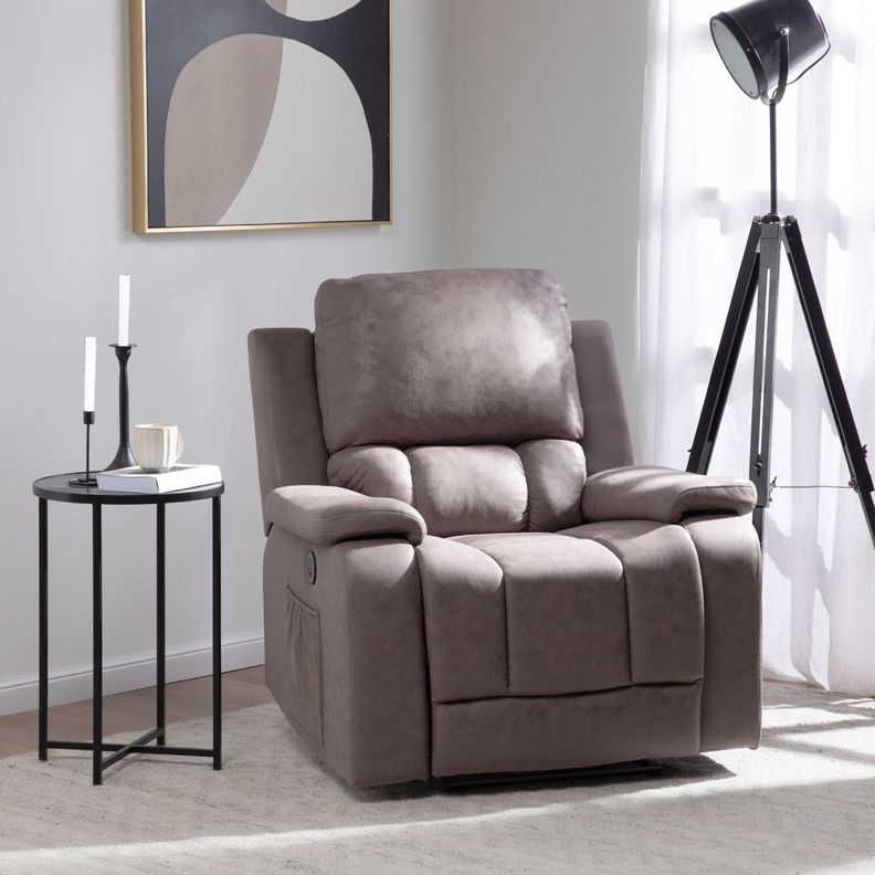 Berger Reclinable Eléctrico Vibromasaje + Control Café Madrid 8094RPMBR-2