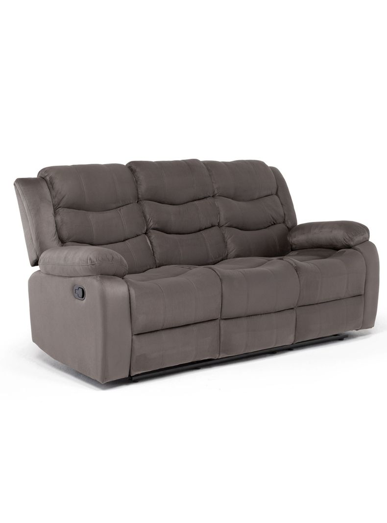  Sofá 3 Cuerpos Reclinable Tradicional Norman Gris 2011SFGR-0