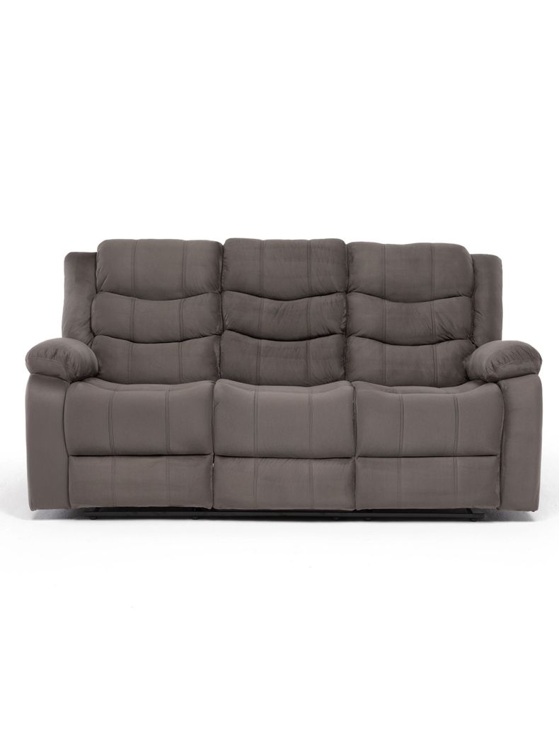  Sofá 3 Cuerpos Reclinable Tradicional Norman Gris 2011SFGR-1
