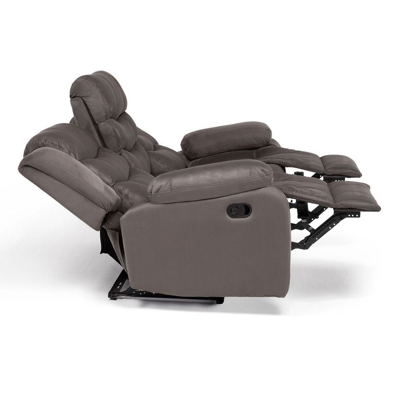  Sofá 3 Cuerpos Reclinable Tradicional Norman Gris 2011SFGR-6