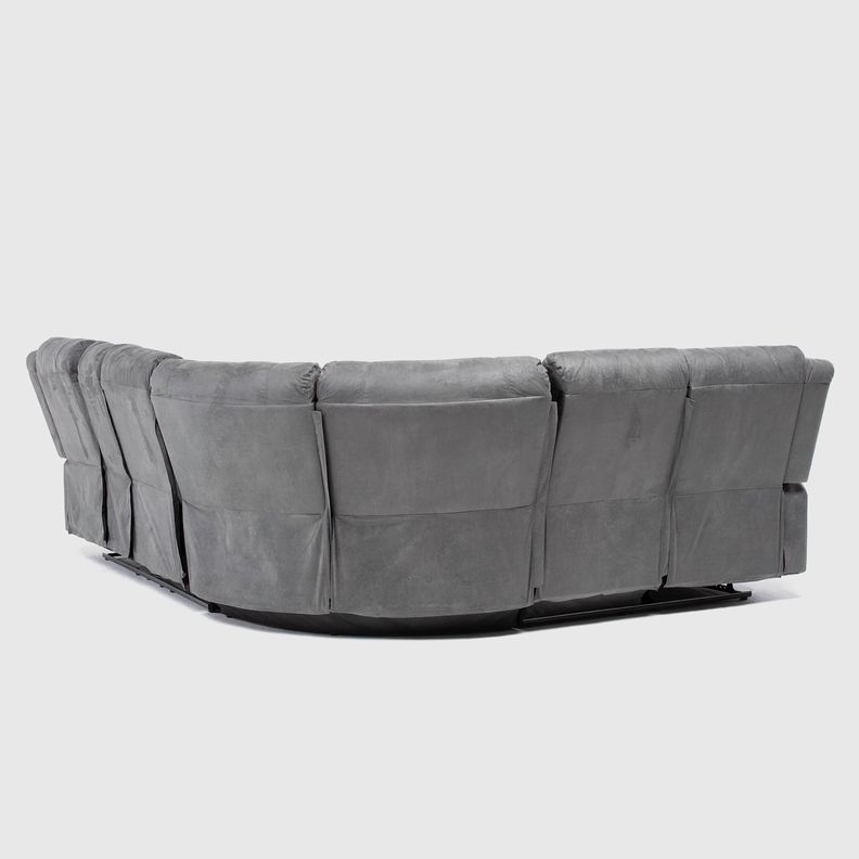 Sofá Seccional Reclinable Moderno Gris 5 Cuerpos + Consola Castle 7245CHCGR-7