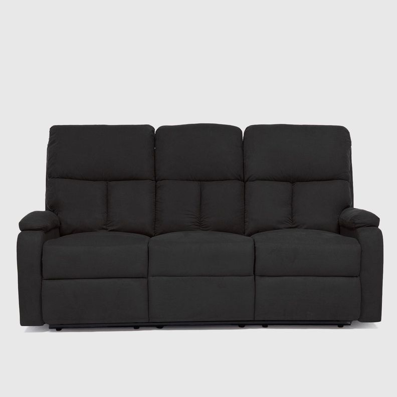  Sofá 3 Cuerpos Reclinable Negro Moderno Matheus VS8070SBL-1