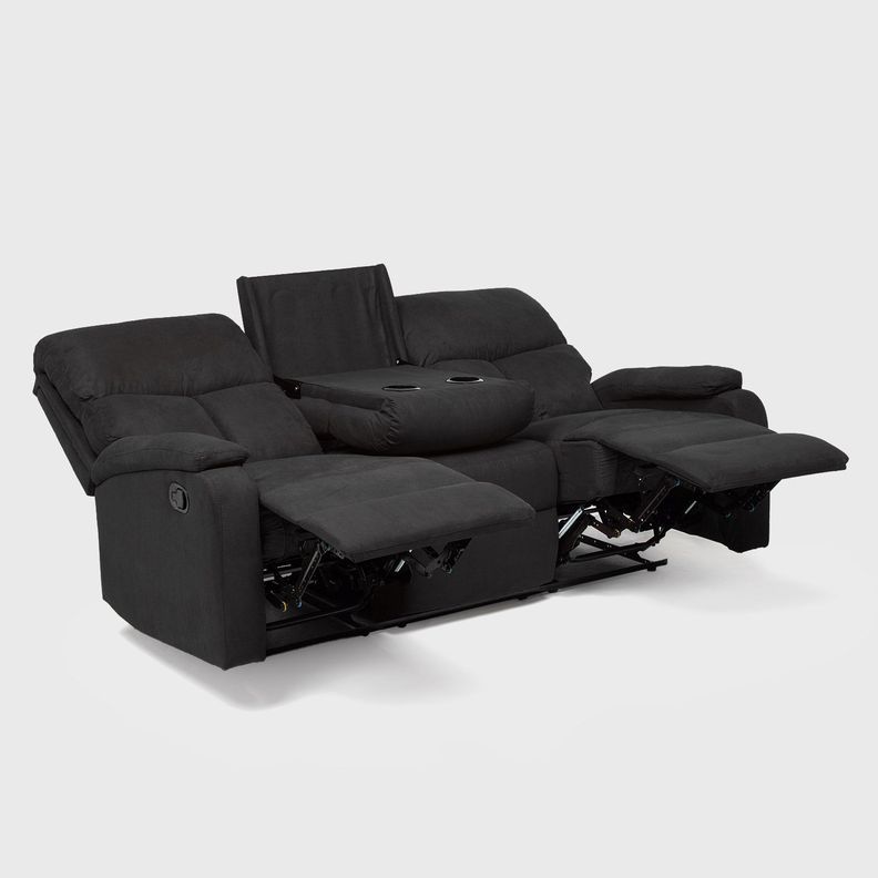  Sofá 3 Cuerpos Reclinable Negro Moderno Matheus VS8070SBL-5