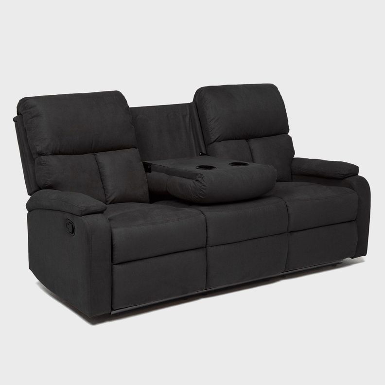  Sofá 3 Cuerpos Reclinable Negro Moderno Matheus VS8070SBL-6