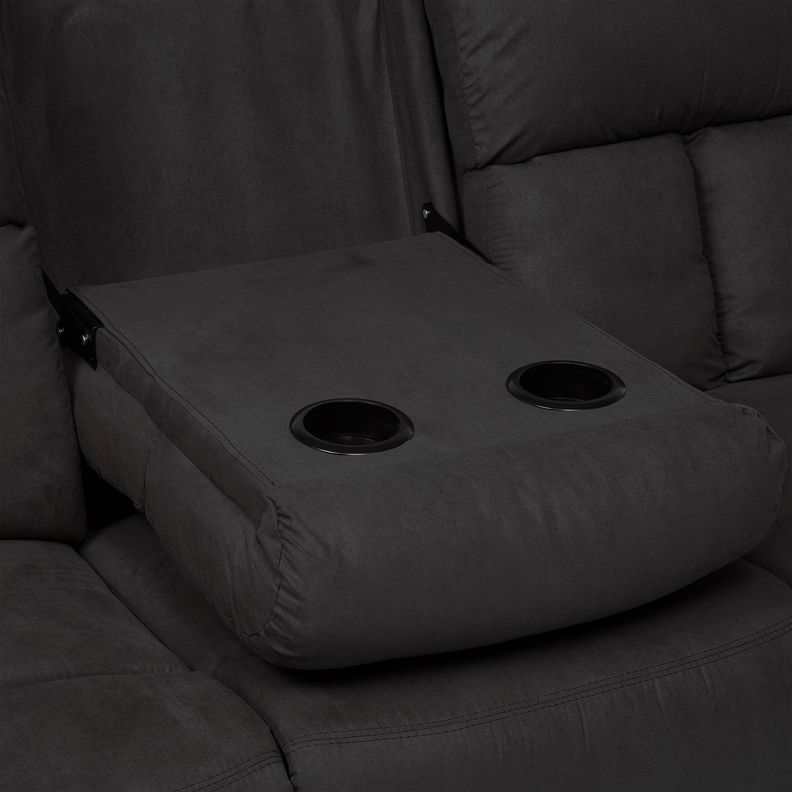  Sofá 3 Cuerpos Reclinable Negro Moderno Matheus VS8070SBL-7