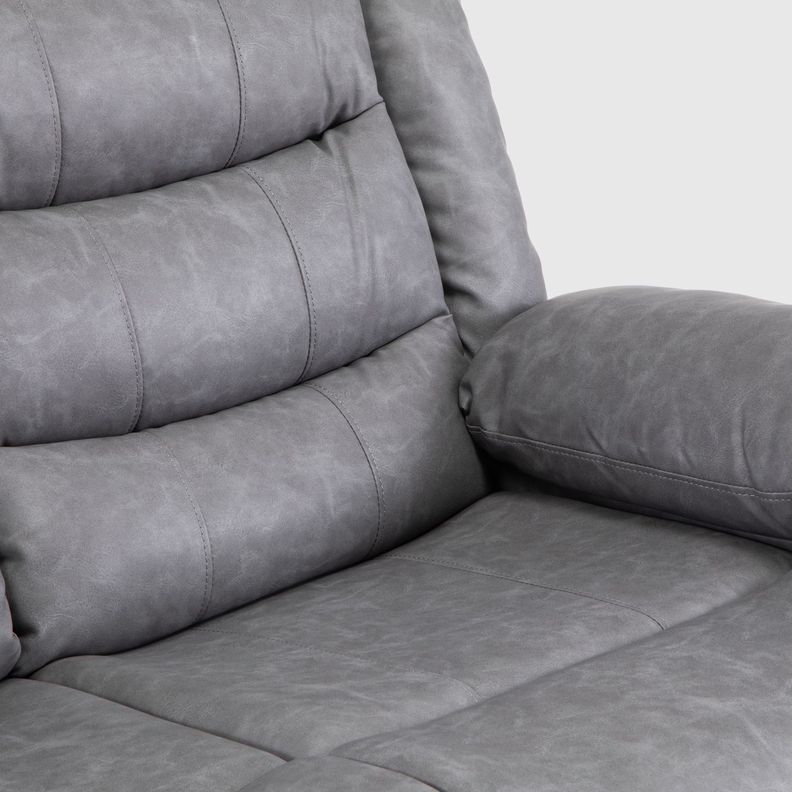 Sofá Gris Reclinable 3 Cuerpos Moderno Roma KM060SGR-7
