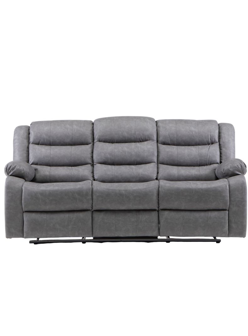Sofá Gris Reclinable 3 Cuerpos Moderno Roma KM060SGR-1