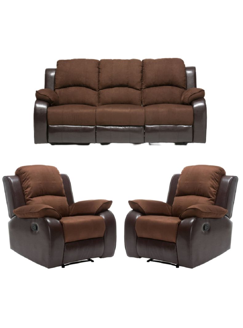  Living Sofá 3 cuerpos Reclinable Thompson + 2 Bergers U9000-0