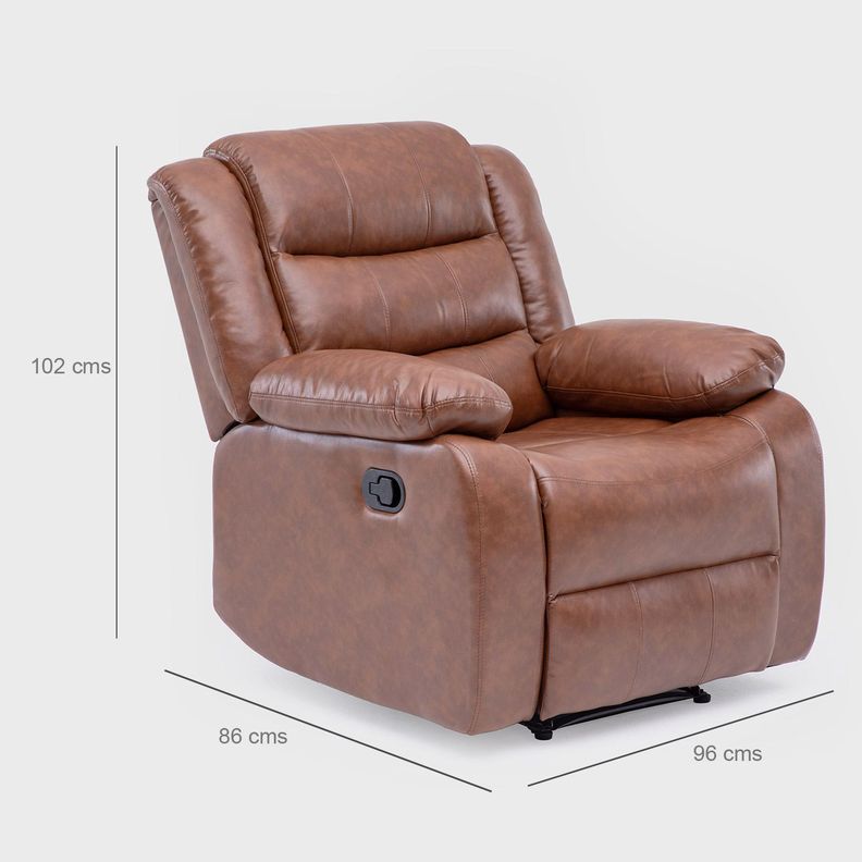  Berger Reclinable 1 Cuerpo Moderno Café PU Berlin KM060RBR-3