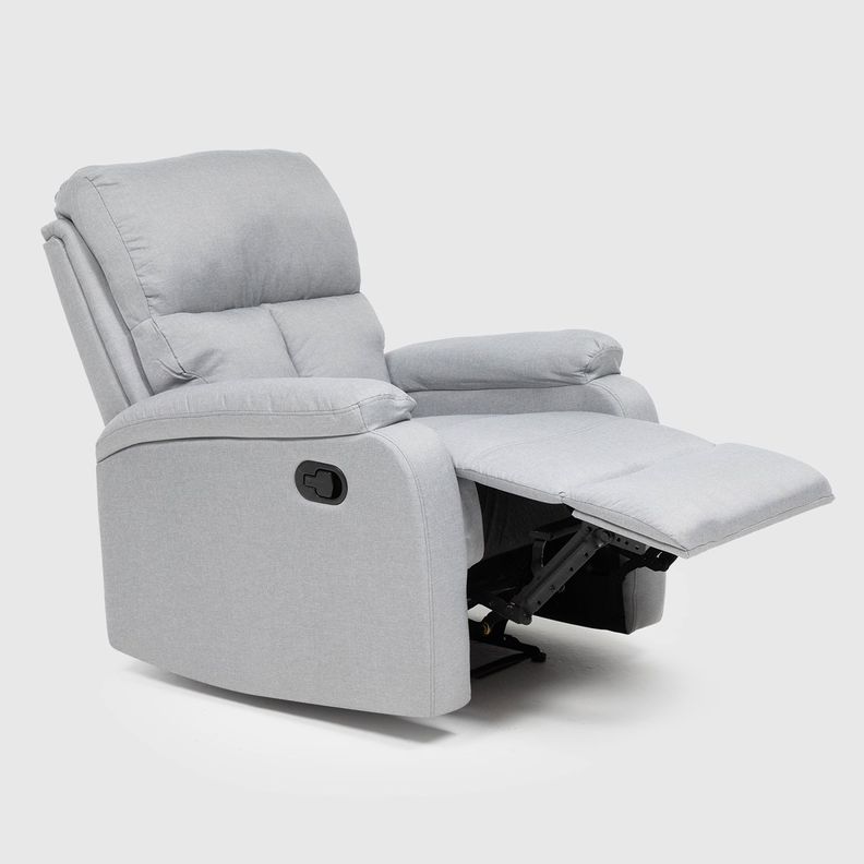 Living Sofá 3 Cuerpos Reclinable Matheus Gris + 2 Bergers VS8070GR-2
