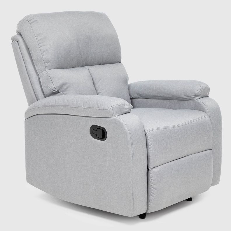 Living Sofá 3 Cuerpos Reclinable Matheus Gris + 2 Bergers VS8070GR-3