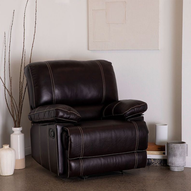 Berger Reclinable Moderno Leather Match Cuero Castle Café 98023LBR-1