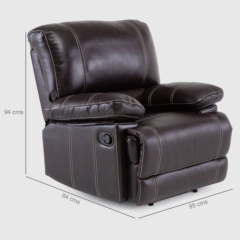 Berger Reclinable Moderno Leather Match Cuero Castle Café 98023LBR-7