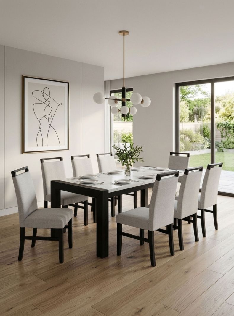 Juego de Comedor 8 Sillas Moderno Belice Blanco