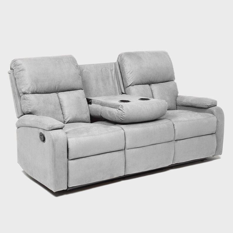  Sofá Gris 3 Cuerpos Reclinable Moderno Matheus VS8070SGR-3