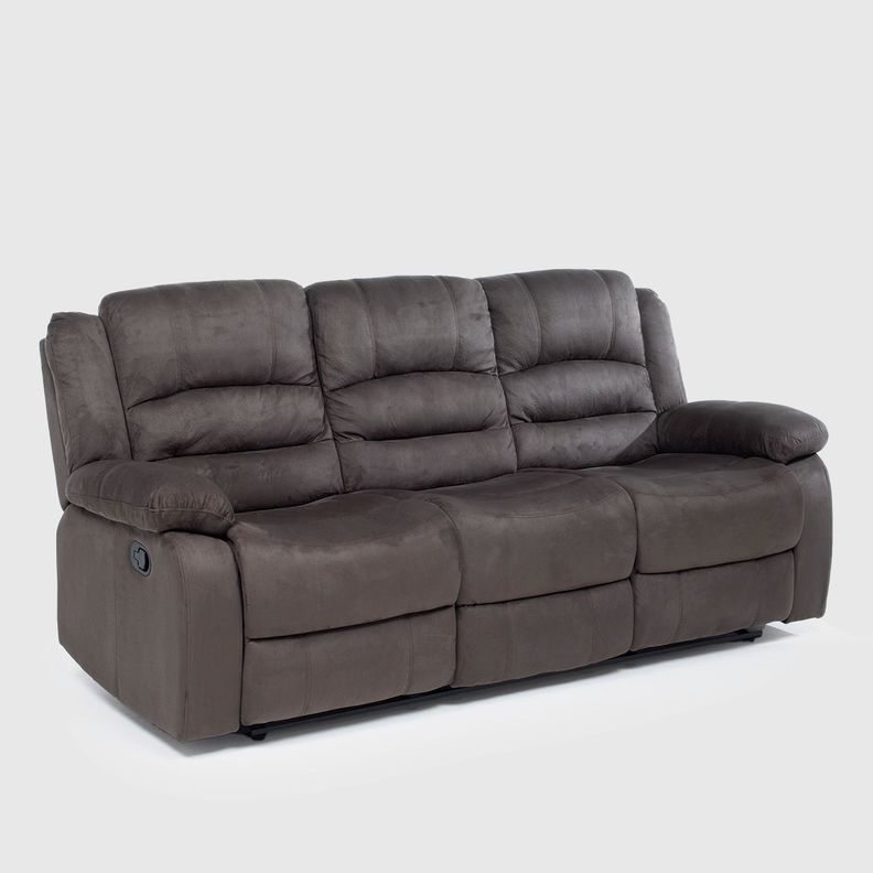  Living Sofá 3 Cuerpos Reclinable Martell Gris + 2 Bergers FG98060GR-5