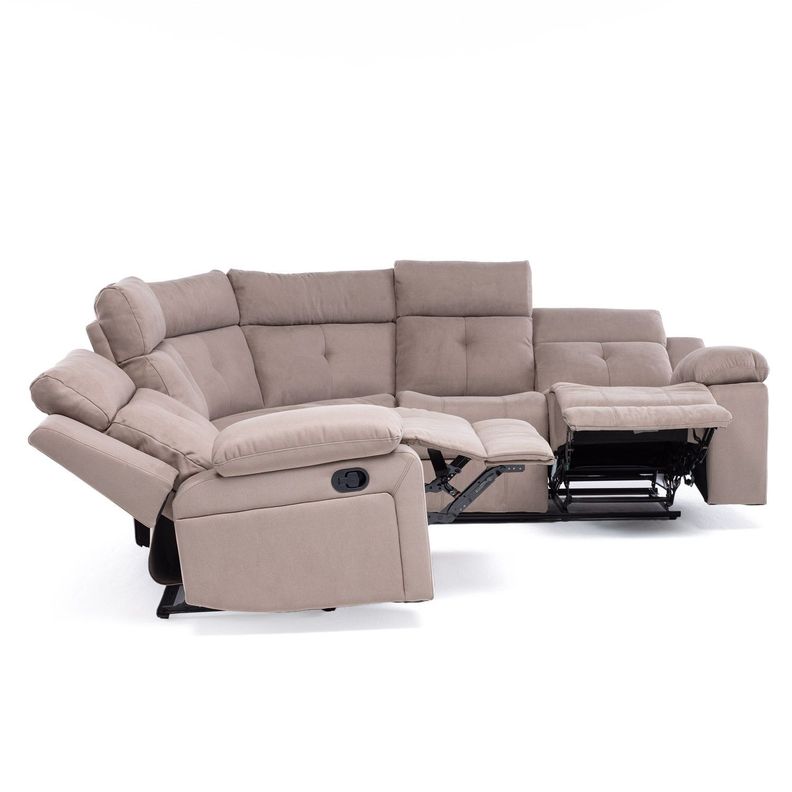 Sofá Seccional Reclinable Moderno Living Arizona Beige 8081KH-3