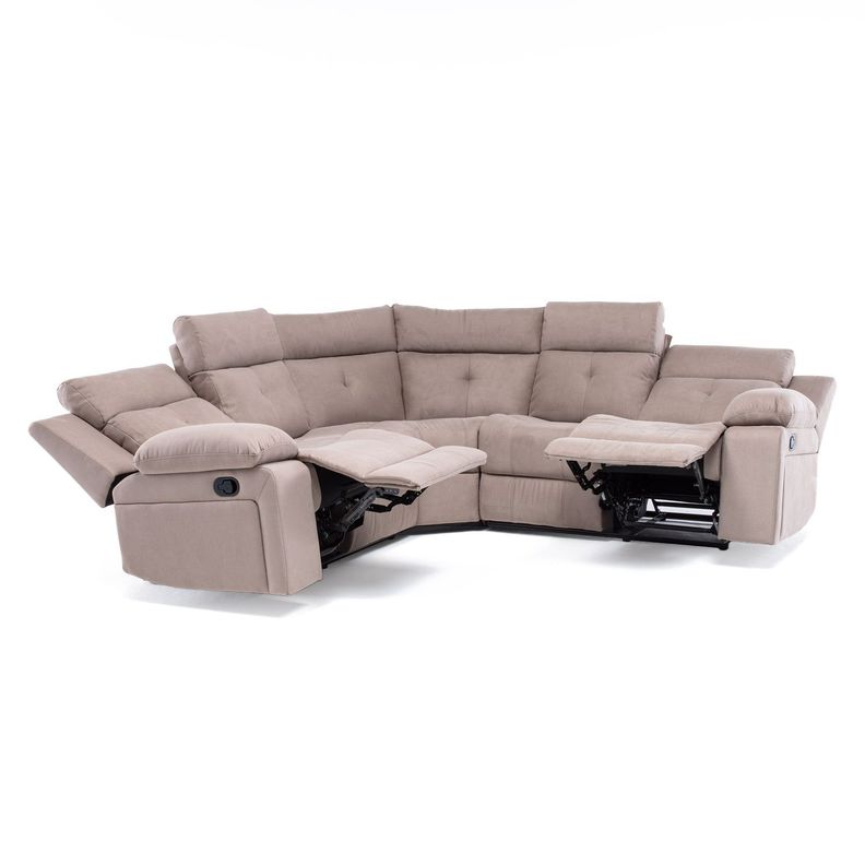 Sofá Seccional Reclinable Moderno Living Arizona Beige 8081KH-4