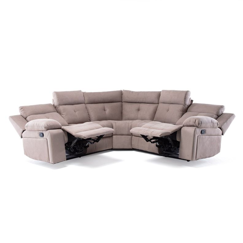 Sofá Seccional Reclinable Moderno Living Arizona Beige 8081KH-6
