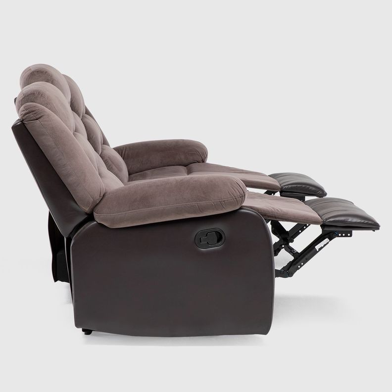 Sofá 3 Cuerpos Reclinable Moderno Café Praga 8040SBR-7