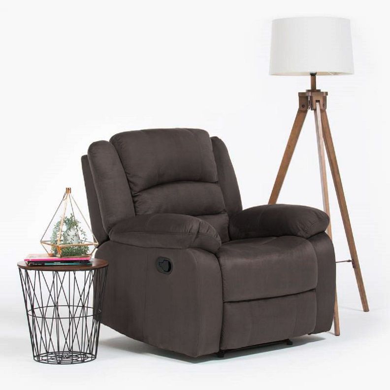 Berger Reclinable Moderno Martell Terciopelo Gris 98060RGR-1