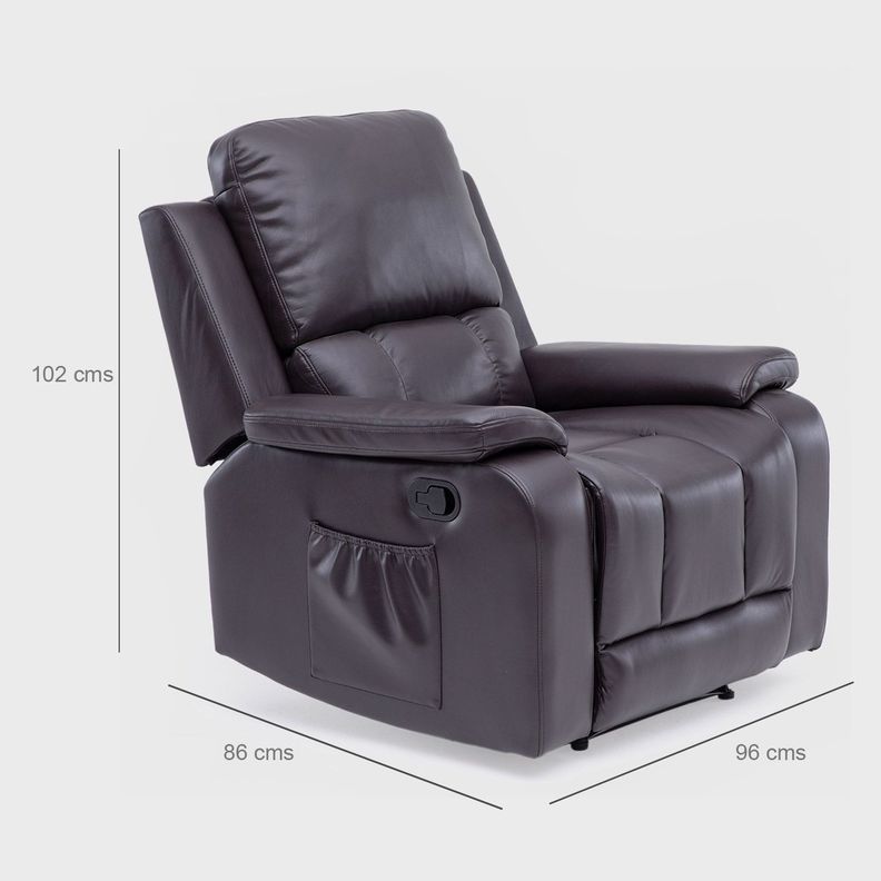Berger Reclinable Vibromasaje + Control Café Madrid 8094RMBR-3