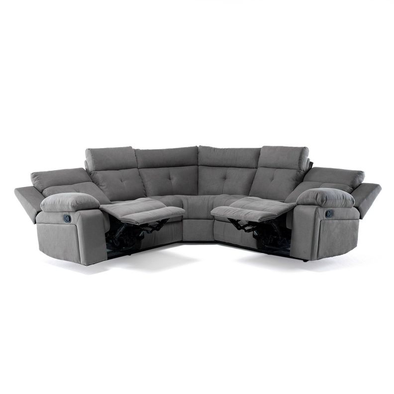  Sofá Seccional Reclinable Moderno Living Arizona Gris 8081GR-3