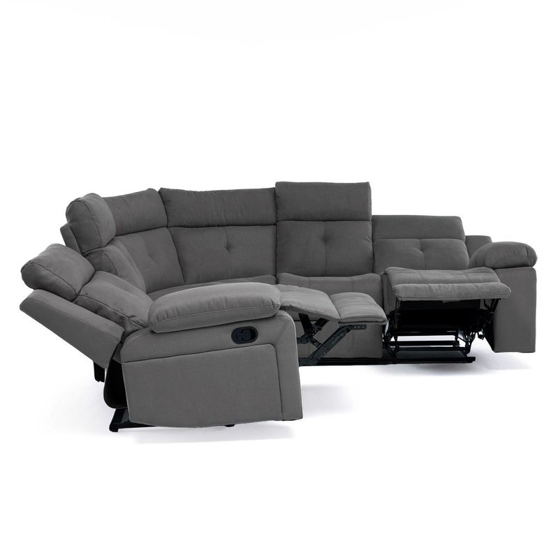  Sofá Seccional Reclinable Moderno Living Arizona Gris 8081GR-4
