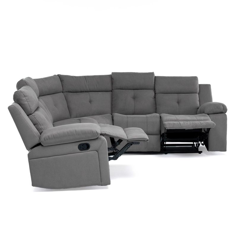  Sofá Seccional Reclinable Moderno Living Arizona Gris 8081GR-5