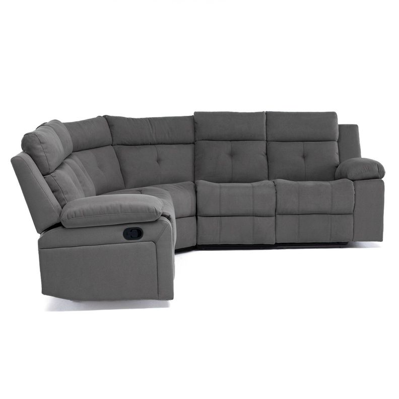  Sofá Seccional Reclinable Moderno Living Arizona Gris 8081GR-6