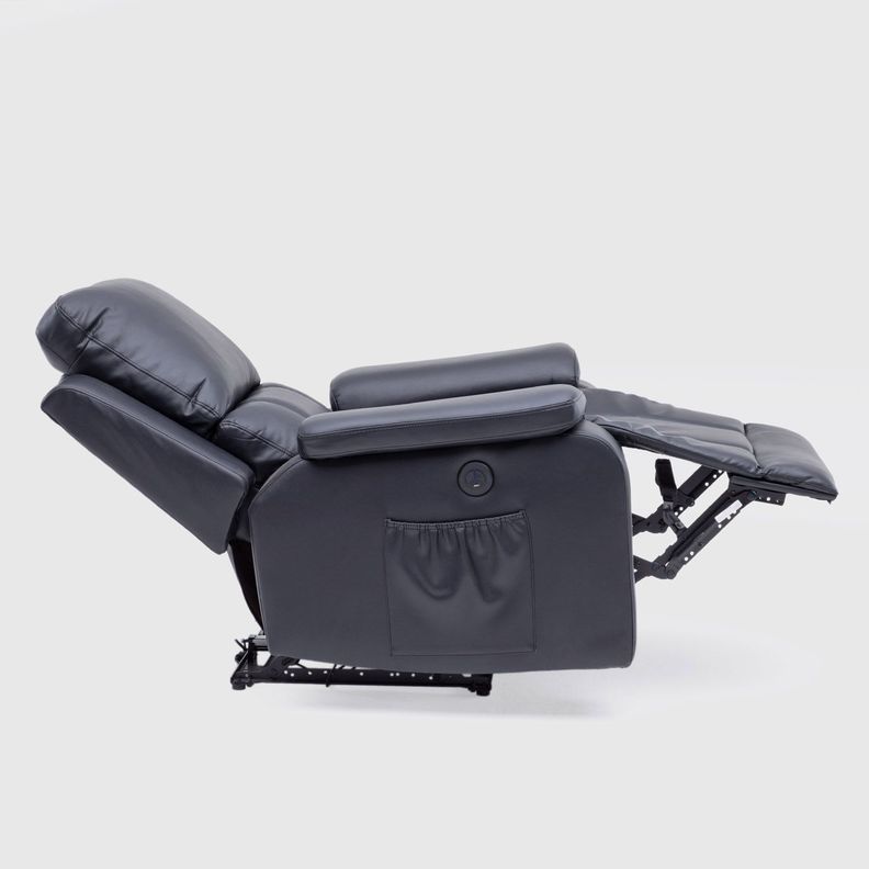 Berger Reclinable Eléctrico Vibromasaje + Control Negro Madrid 8094RPMBK-4