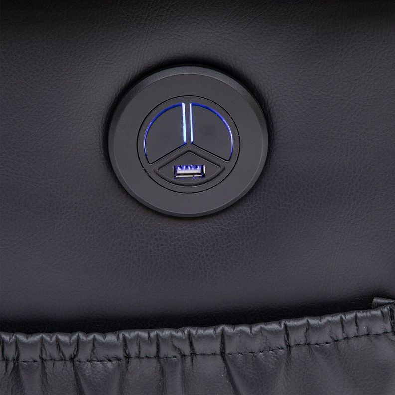 Berger Reclinable Eléctrico Vibromasaje + Control Negro Madrid 8094RPMBK-7