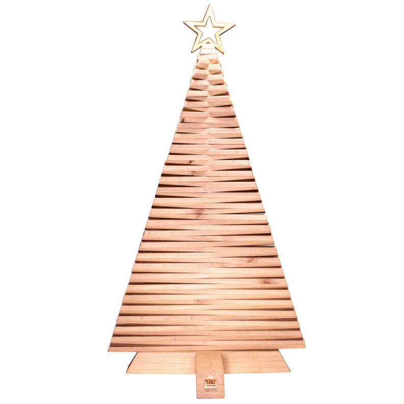 Arbol Navidad de madera Pinea 80 cm de alto color Miel-2