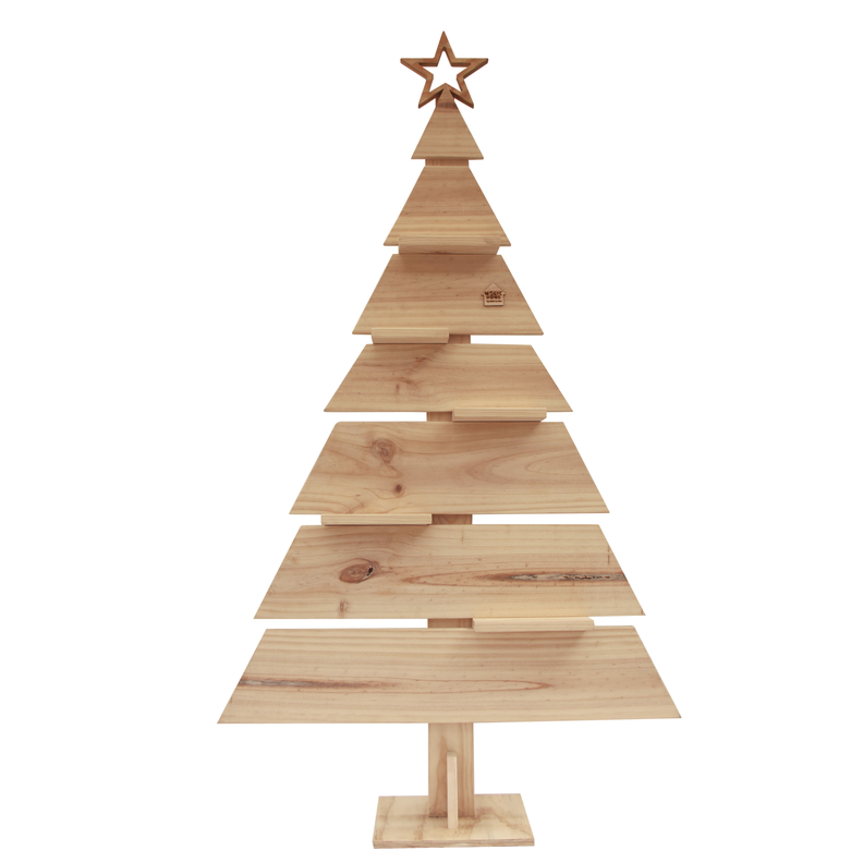 Arbol Navidad de madera Rheder 150 cm de alto color Miel-0