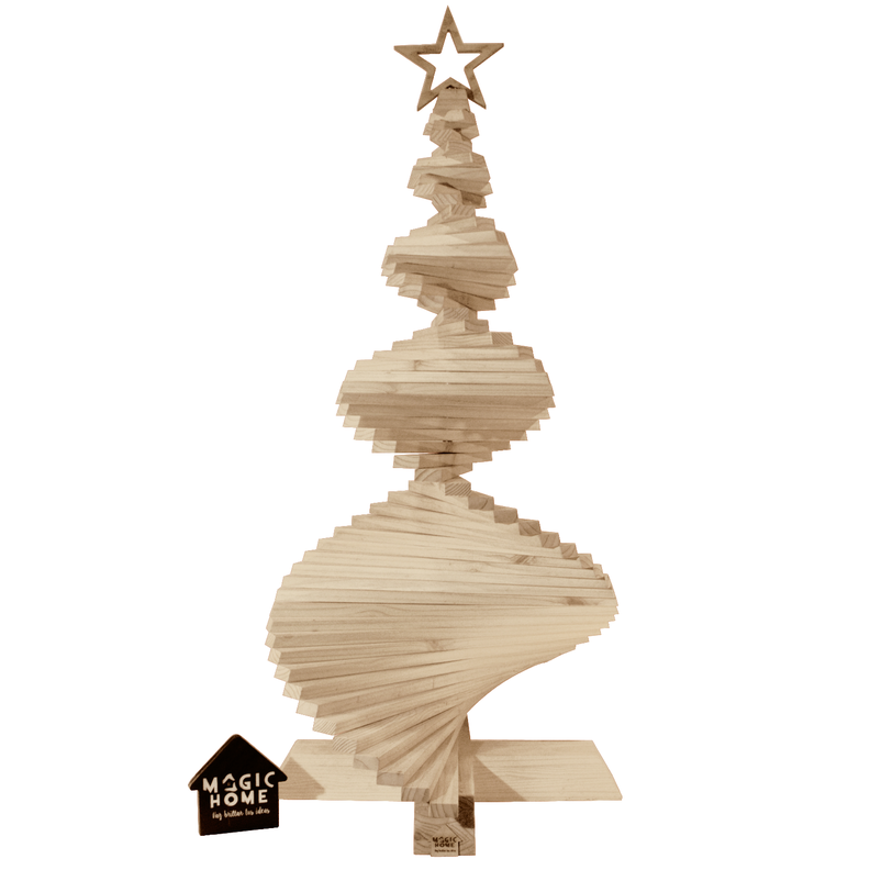 Arbol Navidad de madera Pinea 120 cm de alto color Tabaco-0