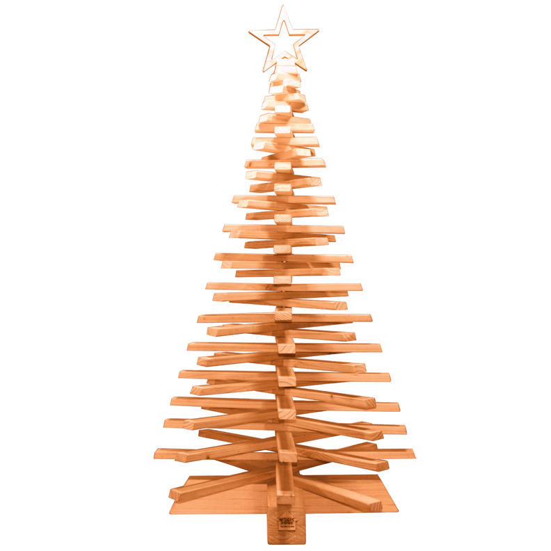 Arbol Navidad de madera Pinea 120 cm de alto color Raulí-1