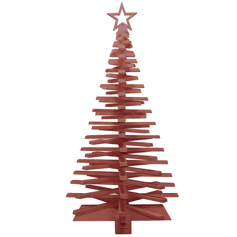 Arbol Navidad de madera Pinea 80 cm de alto color Roble-0