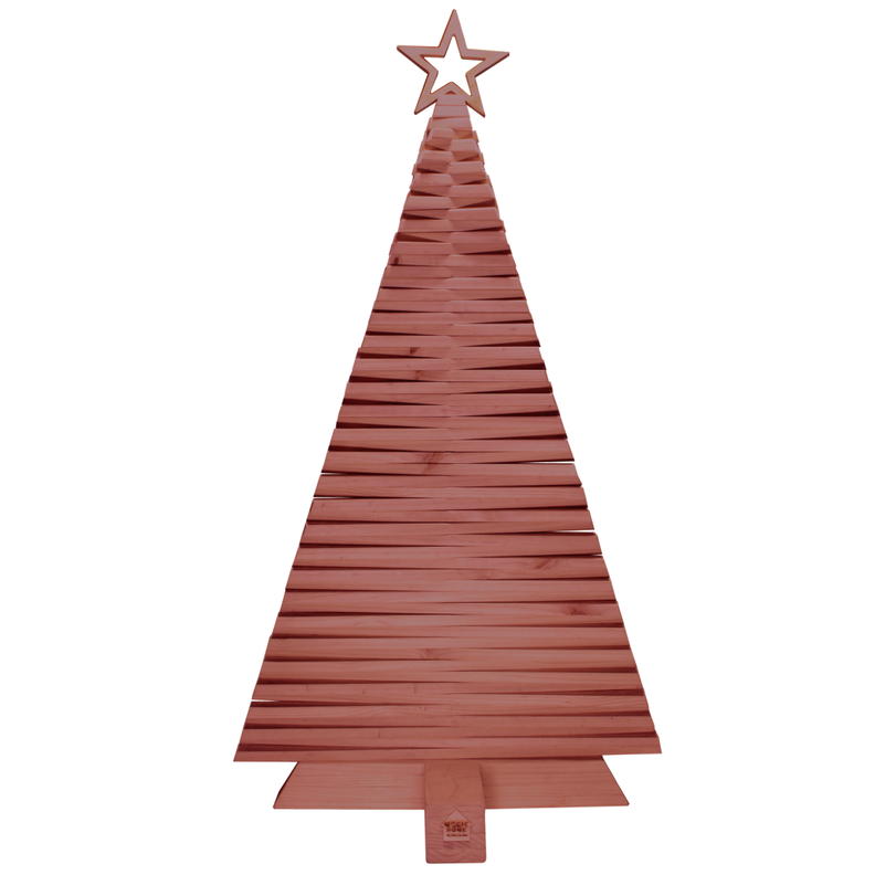 Arbol Navidad de madera Pinea 80 cm de alto color Roble-1